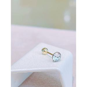 미니골드 14K 베이직 화이트큐 피어싱 (4MM) ENOM4126