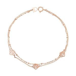 [모아르] 14K 팔찌 체인 두줄 금팔찌  로즈 레이어드