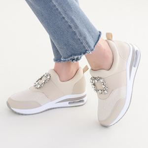 [더힐슈즈] 사각비즈 에어 여성여자 슬립온 운동화 스니커즈 4cm