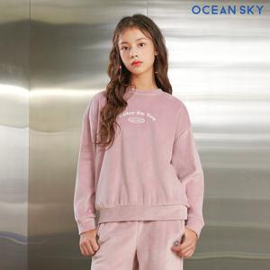 [오션스카이] 여아 기모 골지 크롭 맨투맨 티셔츠-BFJG5163D0T