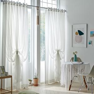 뷰하우스 엘룸 이중레이스 화이트 암막커튼 중형