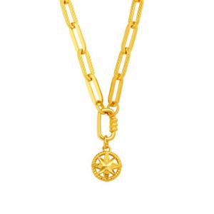 [한국금다이아몬드] 여자 순금 목걸이 나침반 코인 24K 11.25g 18K장식