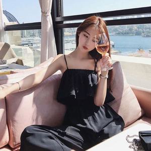 여성 신혼여행 비치 코디 이쁜 나시 롱 원피스 긴치마