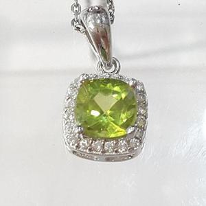 [블루케이] 페리도트 원석 펜던트230909-13사각탄생석