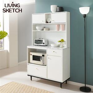 [리빙스케치] 국내제작 그레타 1000 주방수납장 세트[착불]렌지대 홈카페장 키큰장 뷔페장