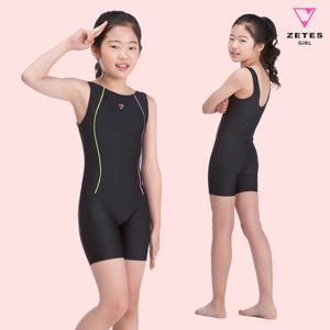 제테스 여아동 아쿠아 3부 실내수영복 블랙 G_2i951