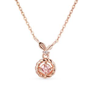 [도로시] 14k 프루츠 핑크 랩 다이아몬드 1부 목걸이