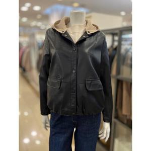 후라밍고 세이브존01 니트후드넥가죽점퍼 F16241030