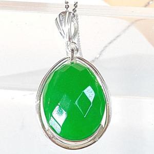 [블루케이] 비취 그린칼세도니 원석목걸이240320-15