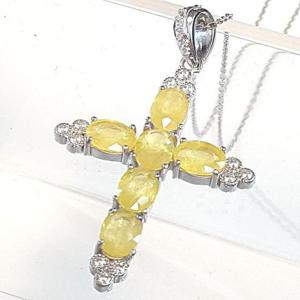 [블루케이] 옐로우사파이어 목걸이240325-11십자가