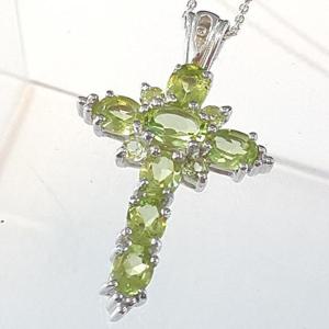 [블루케이] 페리도트 목걸이펜던트240405-23십자가