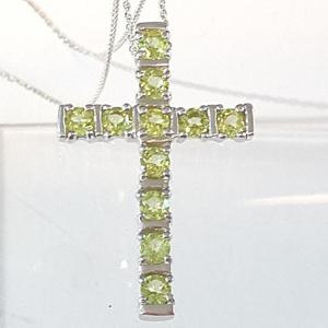 [블루케이] 페리도트 목걸이펜던트240405-22십자가