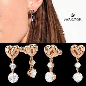 스와로브스키 SWAROVSKI 여자 Lifelong 하트 드롭 귀걸이