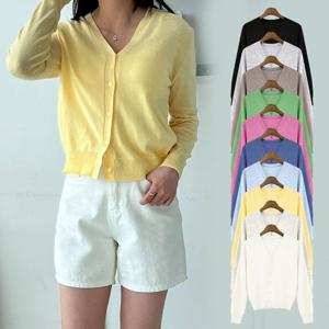 봄니트 로즐랑 뱀부 브이넥 니트 가디건 SD 230418