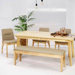 (착불)우아미가구 데리크 원목 6인 식탁 벤치의자 세트2