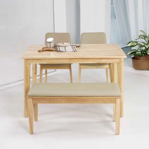 (착불)우아미가구 시오클 원목 4인 식탁 벤치의자 세트2