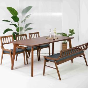 (착불)우아미가구 카딘 원목 6인 식탁 벤치의자 세트1