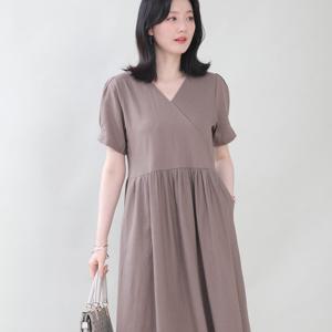 애비뉴투지 엄마옷 매리 린넨 셔링 루즈핏 여름 원피스 K06410