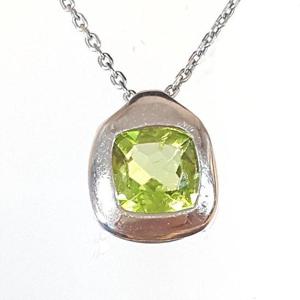 [블루케이] 하이퀄 페리도트 원석목걸이240604-16사각