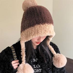 대비 레이어 왕방울 포근 귀도리 모자 귀마개 방한