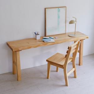 해찬솔 통원목 폭좁은 다용도 원목테이블 1800TR_w400/우드슬랩