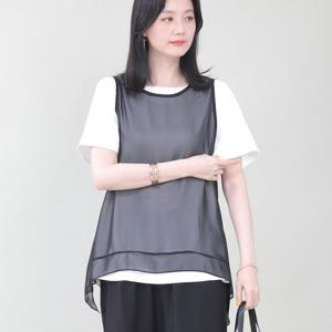 애비뉴투지 엄마옷 쉬폰 가오리 얇은 시스루 여름 조끼 V04018