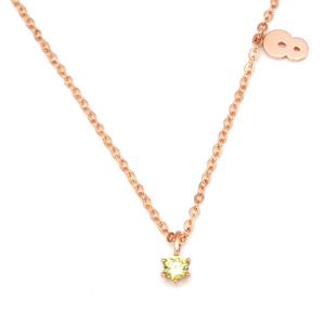 [비앤비골드] 14K 넘버링 탄생석 8월 페리도트 목걸이 PNN27534
