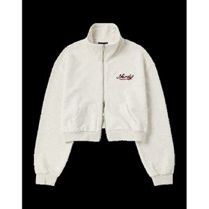 [널디] 우먼스 컬시브 로고 크롭 스  집업 PNEF24SW08 W S CURSIVE LOGO CROPPED SWEAT ZIP-UP