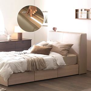 젠티스 헤이즐 LED 헤드 호텔 수납 침대SS[코어핏S미디엄하드SS]