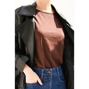 [비꼴리끄(여성)]코튼 저지 보트넥 긴팔 셔츠 B224WT1050