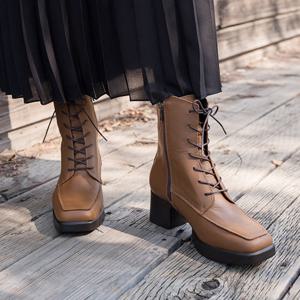 [지쎄공식몰] 천연가죽 여성수제화 샌드 앵클 부츠 GIS-44268