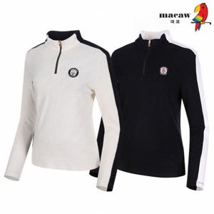 [마코] (여성)배색 포인트 반집업 티셔츠_MLW4TH61