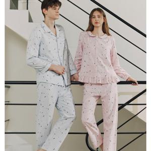 [비비안(언더웨어)]순면기모 사랑스러운 판다프린트 커플파자마(WP8835RMP8835A)