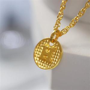 [가앤] 24k순금 원형 알파벳 코인 목걸이 메달 펜던트 3.75g