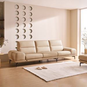 [다우닝] 루미아 3.5인 전체 통가죽 소파