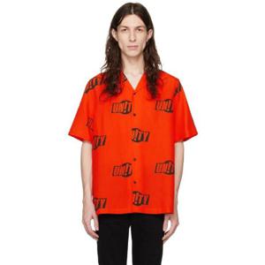 25 FW 수비 남성 오렌지 유니티 사인 리조트 셔츠 231088M192002