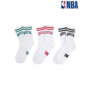 BKN 아치형 팀 레터링 3PACK CREW SOCKS N255AO226P