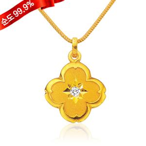 여자 순금 목걸이 15g 24K [별빛 클로버]