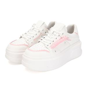 [바바라(슈즈)]소가죽 끈장식 데일리 키높이 스니커즈 BBG601_BK