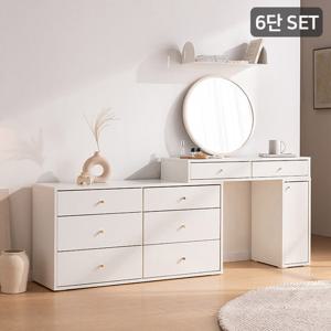 [삼익가구]로사 6단 화장대 풀세트(스툴제외)