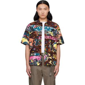 25 FW 사카이 남성 버건디 카 레이스 트로피컬 프린트 셔츠 251445M192010
