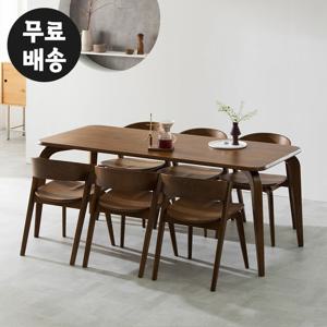 유즈 고무나무 원목 6인용 식탁세트 대형 주방(1800)