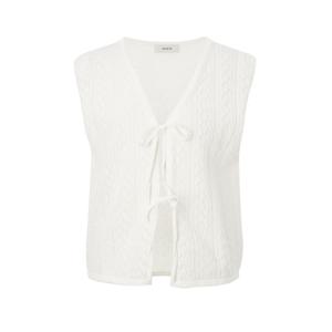 헤지스 여성 25SS 면아이보리 크로쉐 오픈형 브이넥 베스트 HSSW5BS04IV