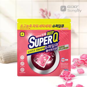 갓성비 슈퍼딥큐 플라워코튼 42개입 캡슐세제 실내건조 고농축 세탁 드럼세탁기 세제