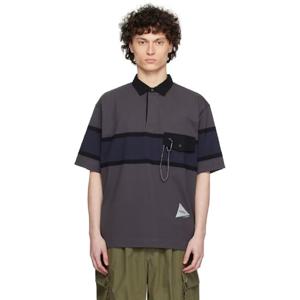 25 FW 앤드 원더 남성 그레이 Gramicci 테크 럭비 폴로 셔츠 252817M212000