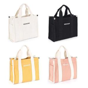 미니 사각 캔버스 에코백 미니멀한 사이즈 캐주얼백