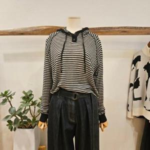 [에잇타임즈]8THSSNH1219_루즈핏 시스루 후드니트