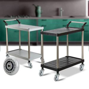 플라스틱 PP 2단 특대 무소음바퀴 다용도 주방카트 웨건