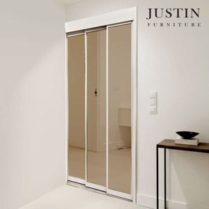 [저스틴퍼니처]웰컴 초슬림 브론즈 유리 3연동 현관 중문(1100~1