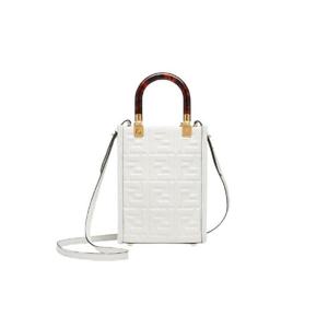 펜디 선샤인 쇼퍼 레더 미니백 화이트 8BS051AMCIF0QVL